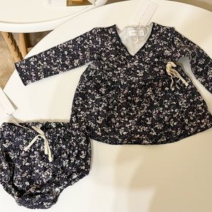 Jamie Kay Organic Cotton Wrap Top and Bloomer - Blueberry Floral